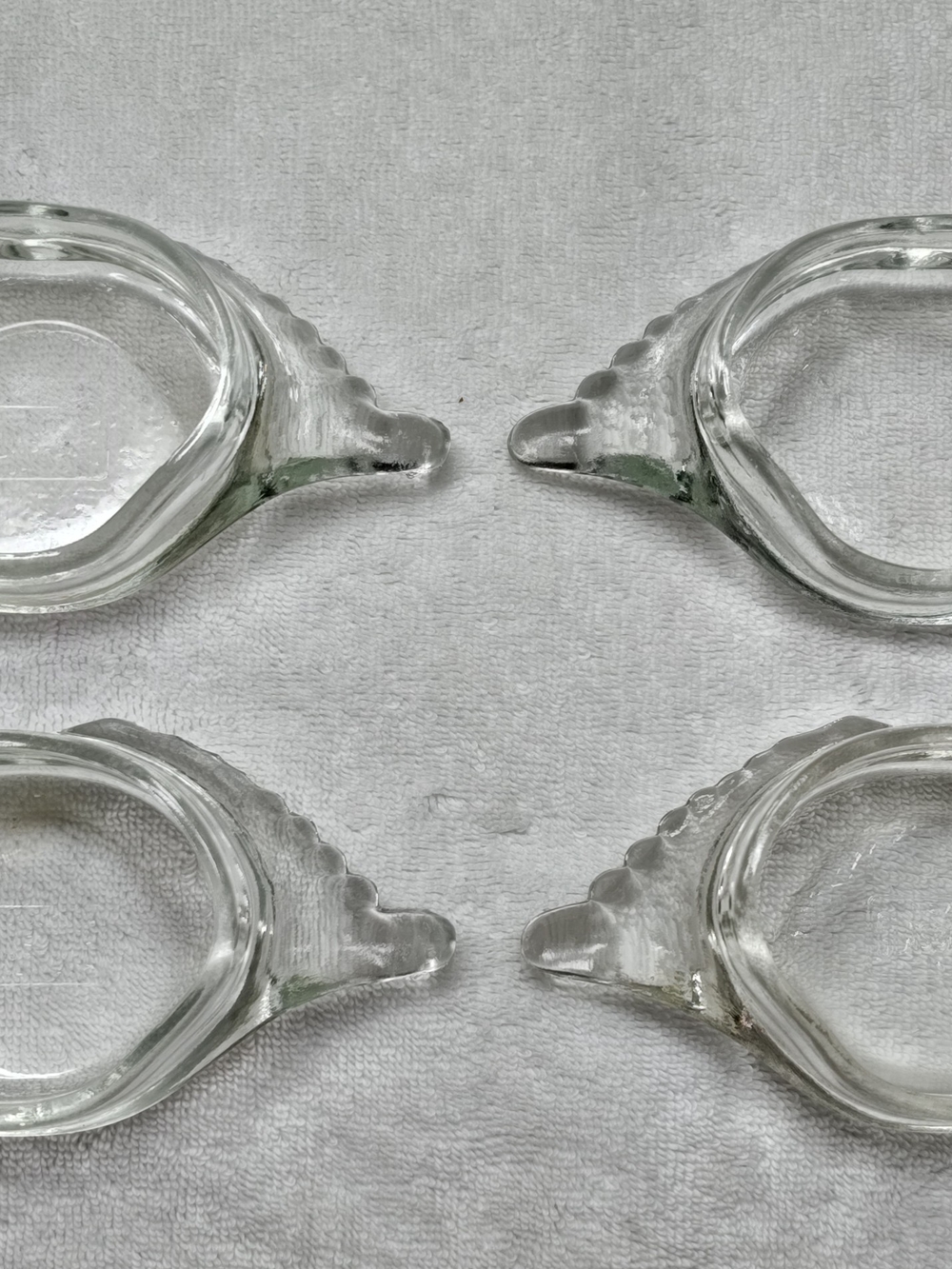 Set of 4 Clear Glasbake Deviled Crab Dishes